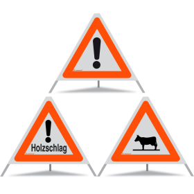 Signal pliable réfléchissant TRIOPAN 60 R1 avec étui (Autres dangers - Abattage d'arbres - Animaux)