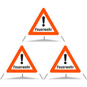 TRIOPAN Faltsignal 60 Tagesleuchtend mit Etui (3x Feuerwehr)