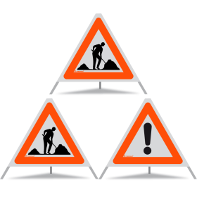 Signal pliable TRIOPAN 60 R1 réfléchissant Combo avec étui (2x chantier - Autres dangers)