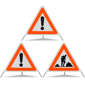 Signal pliable TRIOPAN 60 R1 réfléchissant Combo avec étui (2x Autres dangers - Chantier)