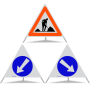 Signal pliable réfléchissant TRIOPAN 70 R1 Combo avec étui (Chantier - Contourner à gauche