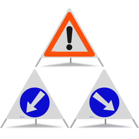 Signal pliant réfléchissant TRIOPAN 90 R1 Combo avec étui (Autres dangers - Dépasser à gauche