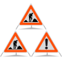 Signal pliable réfléchissant TRIOPAN 90 R1 Combo avec étui (2x chantier - Autres dangers)