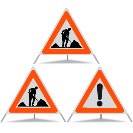 Signal pliable réfléchissant TRIOPAN 90 R1 Combo avec étui (2x chantier - Autres dangers)