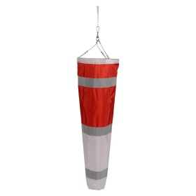 Triopan Windsack rot/weiss mit 3 Streifen 10cm breit reflex R2 Retro-reflektierend aufgenäht
