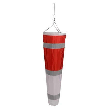 Triopan Manche rouge/blanc avec 3 bandes 10cm de large réflexe R2 Retro-réfléchissant cousu