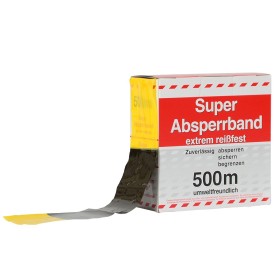 Triopan Absperrband 500m gelb/schwarz Standard-geblockt (ohne Text)