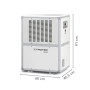 Déshumidificateur industriel TROTEC DH 95 S | Capacité de déshumidification 130 l/24h - vue technique