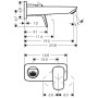 Mitigeur lavabo encastré hansgrohe Logis - vue détaillée