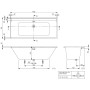 Villeroy & Boch Collaro Duo Badewanne rechteckig 170 x 75 cm - technische Ansicht