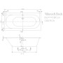 Villeroy & Boch Oberon Duo Badewanne 190 x 90 cm - technische Ansicht