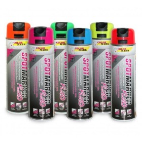 DUPLI-COLOR 12x stk. Markierfarbe - Colormark - Spotmarker FLUO mit Sicherheitskappe, 500 ml