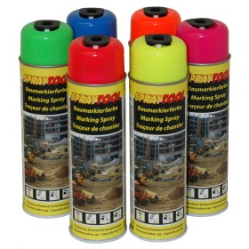 DUPLI-COLOR 12x stk. SPRAYTOOL - Baumarkierfarbe mit Sicherheitskappe, 500 ml