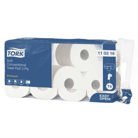 Papier toilette Premium Tork en rouleaux compacts - Système T4 72 rouleaux (9 x 8)